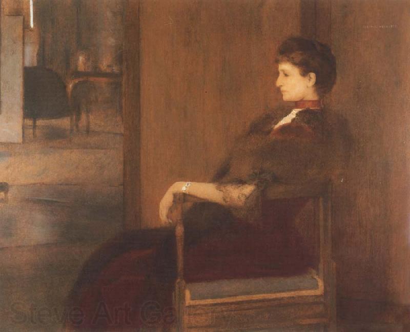 Fernand Khnopff Portrait of Madame de Bauer Spain oil painting art